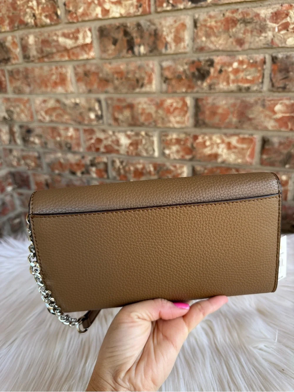 Michael Kors Taupe Leather Crossbody Bag